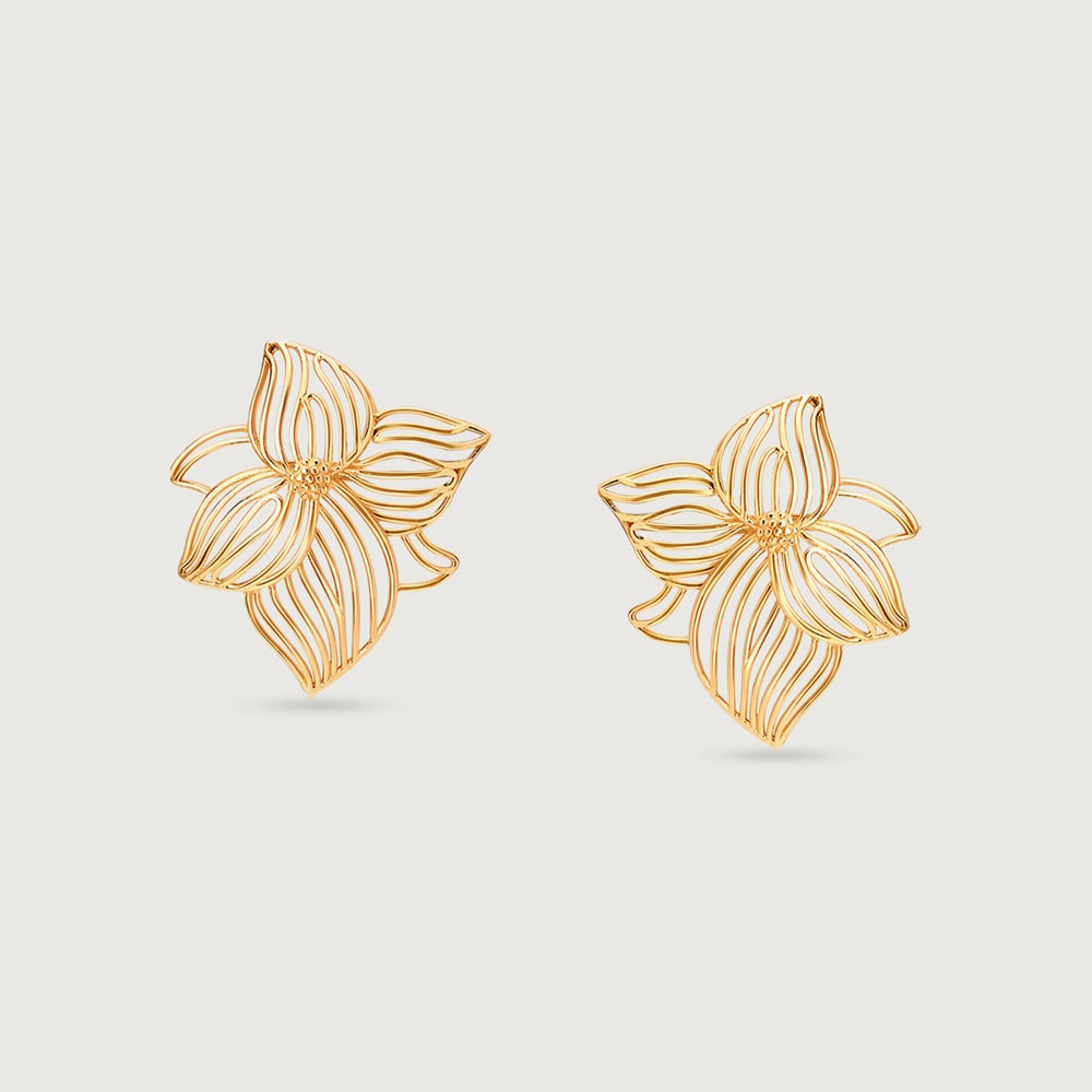 Playful Bloom Gold Stud Earrings,,hi-res image number null