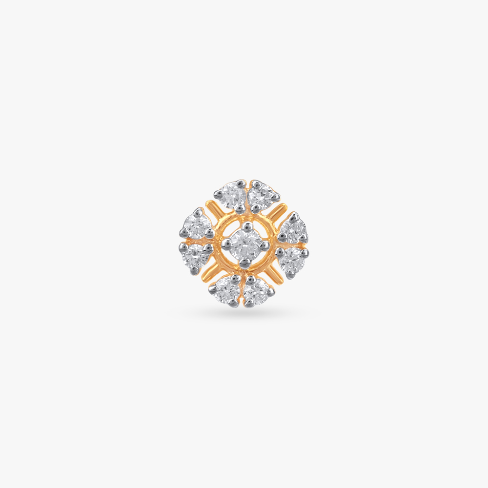 Petal Cross Diamond Nose Pin,,hi-res image number null