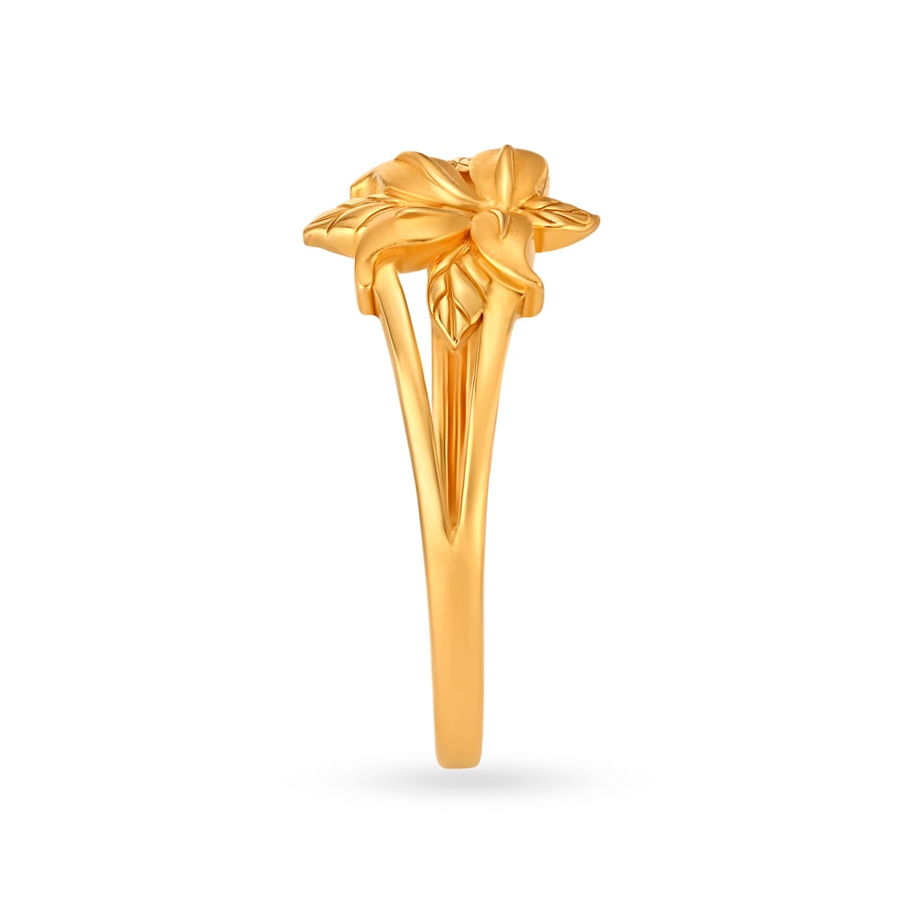Glorious 22 Karat Yellow Gold Floral Ring,,hi-res image number null