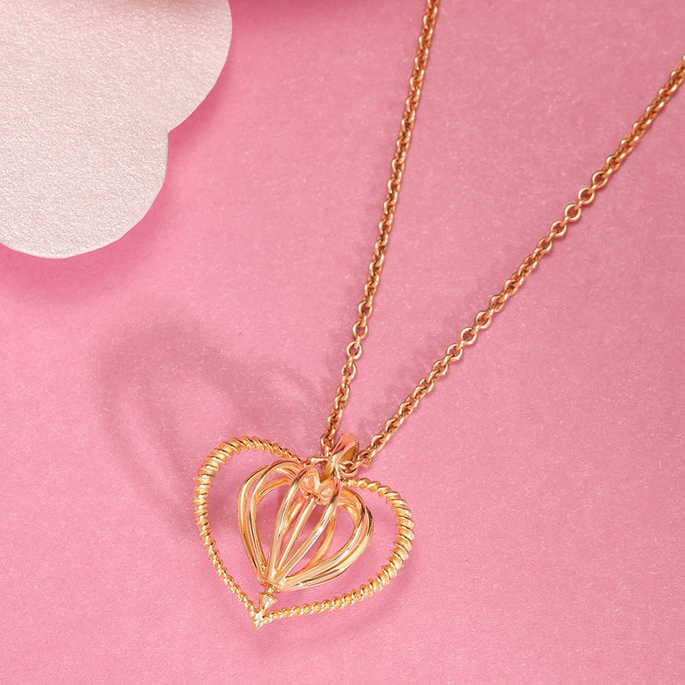 Dangling Hearts 14KT  Gold Pendant for Her,,hi-res image number null