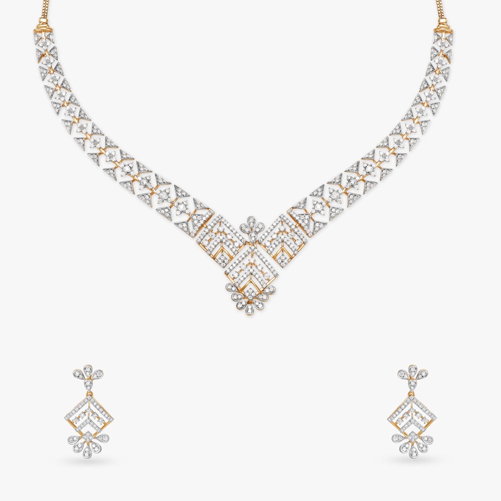 Magnificent Splendour Natural diamond Necklace Set,,hi-res image number null