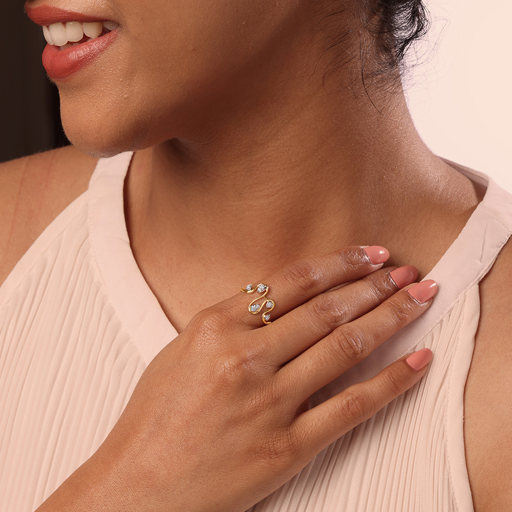 Harmony River 14 Kt Gold & Diamond Ring,,hi-res image number null