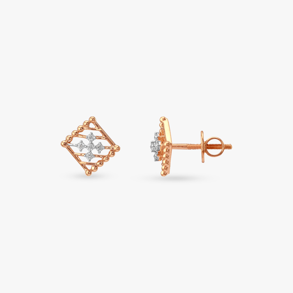 Pixel Poise Diamond Stud Earrings,,hi-res image number null