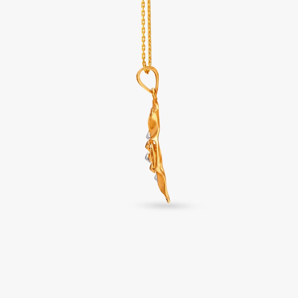 Graceful Clover Gold Pendant and Earrings Set,,hi-res image number null
