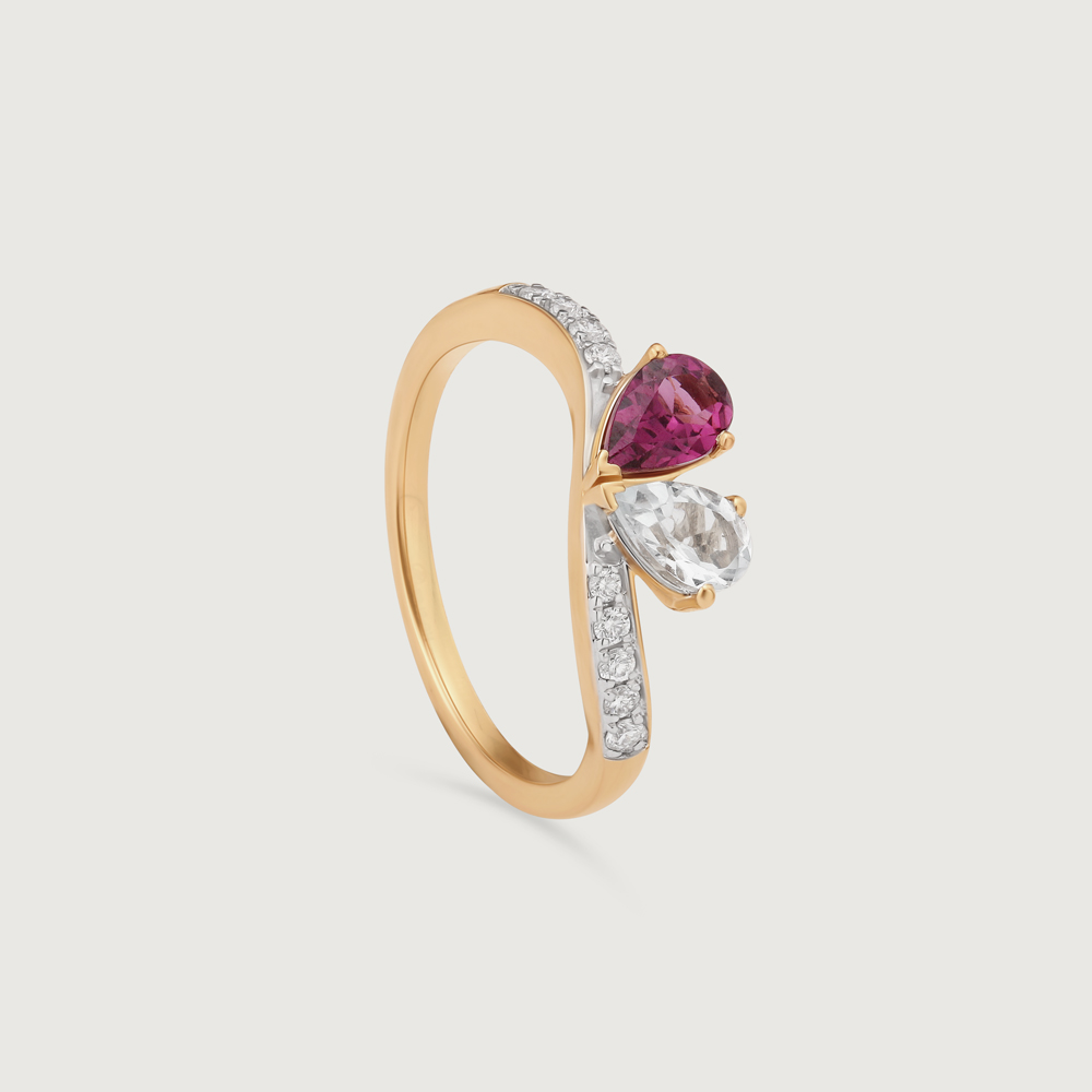 Rosy Toi et Moi Diamond & Gold Ring,,hi-res image number null