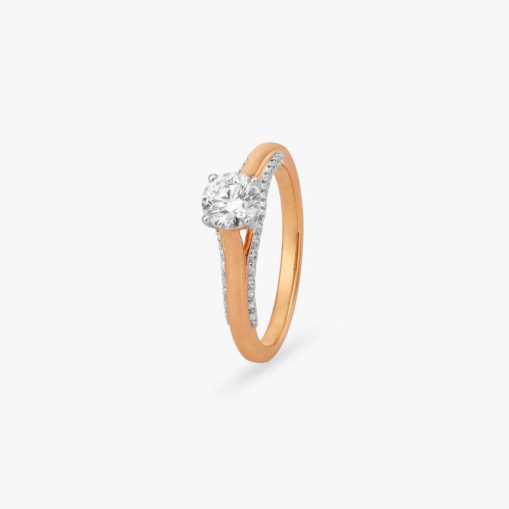 Gilded Glimmer Solitaire Ring,,hi-res image number null