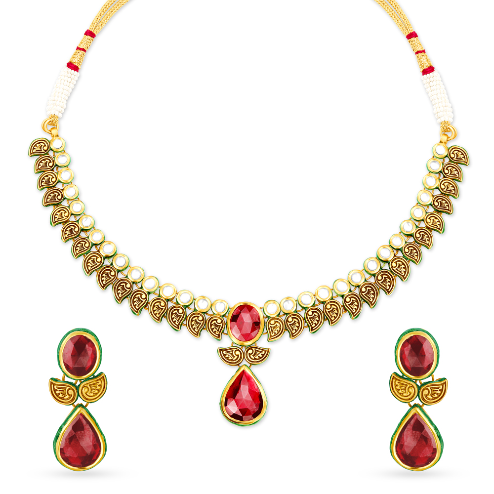 Antique Gold Necklace Set,,hi-res image number null