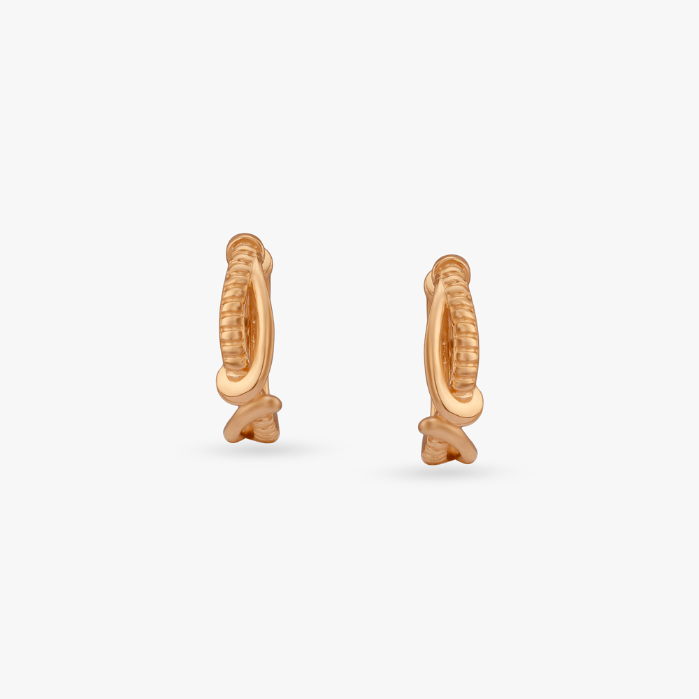 Twisted Rope Gold Hoop Earrings,,hi-res image number null