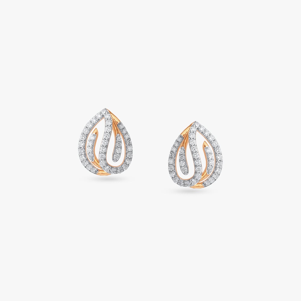 Twinkling Dew Diamond Stud Earrings,,hi-res image number null
