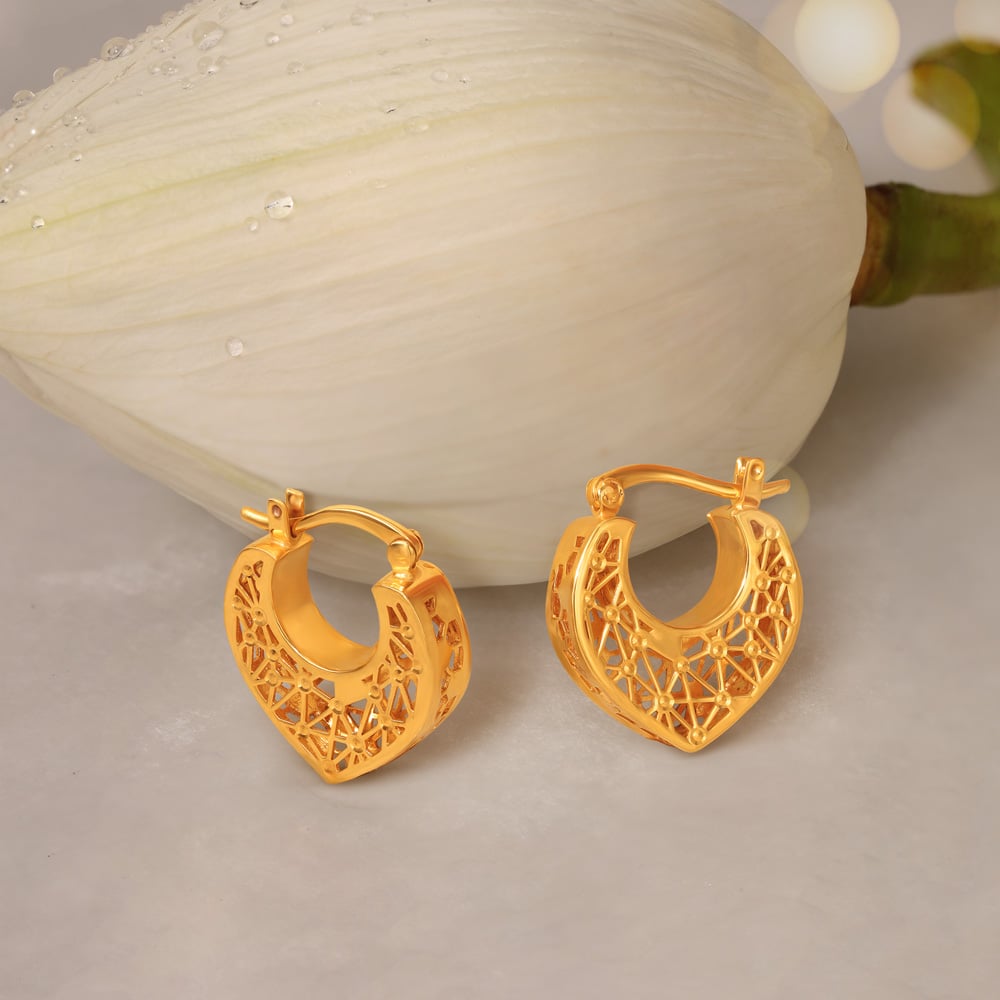 Mia by Tanishq Let Sophistication Speak in these 14kt Gold Drop Earrings :  Amazon.in: Fashion