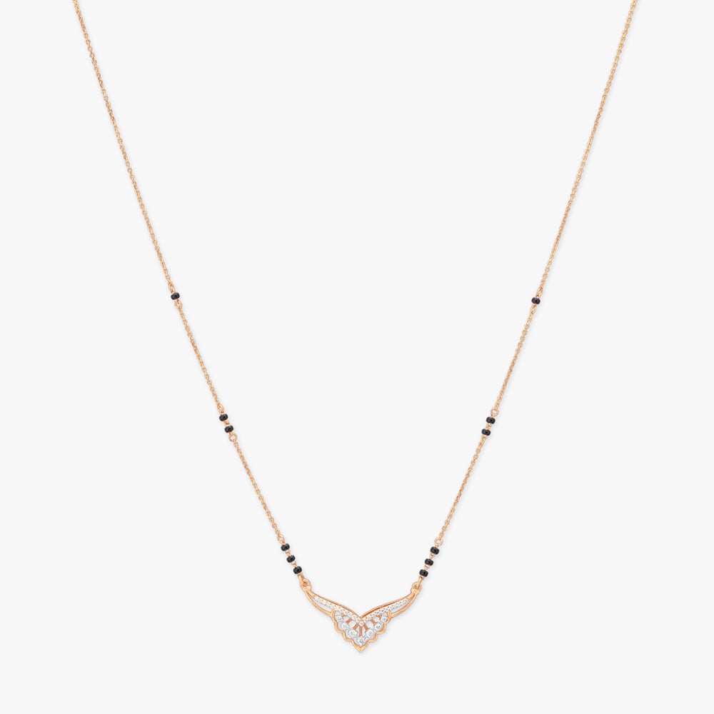 Winged Bloom Diamond Mangalsutra,,hi-res image number null