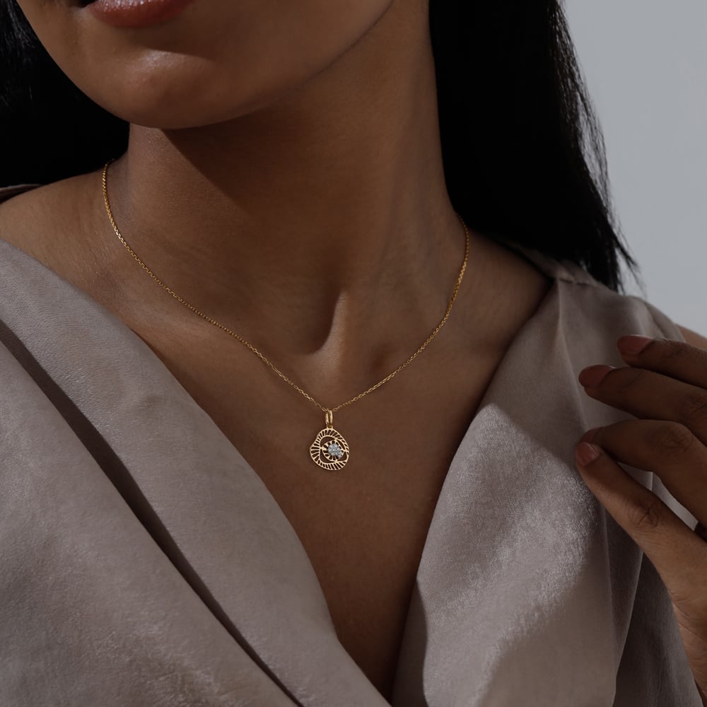 Fluid Bloom Diamond Pendant,,hi-res image number null