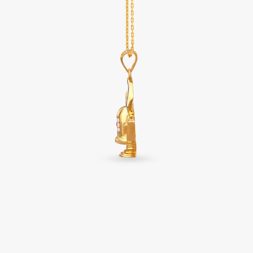 Shivling Lotus Gold Pendant,,hi-res image number null