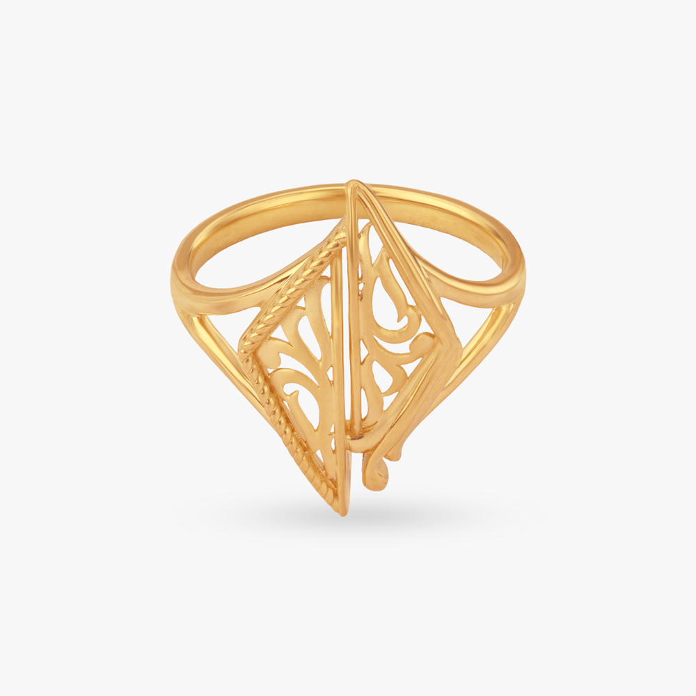 Architectural Charm Gold Ring,,hi-res image number null