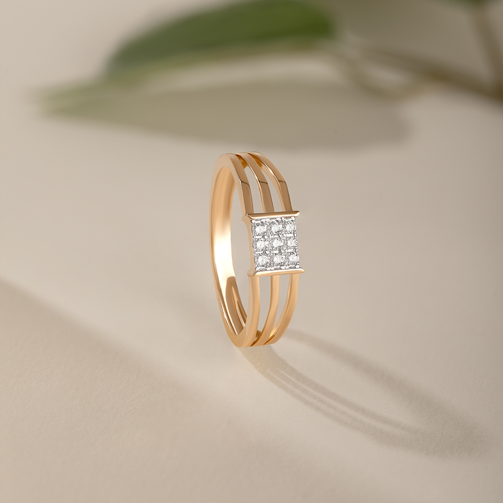Clean Cuts Gold & Diamond Finger Ring for Men,,hi-res image number null