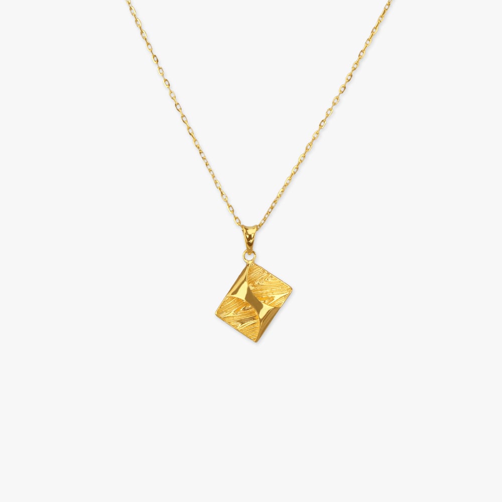 

Angular Drift Gold Pendant with Chain