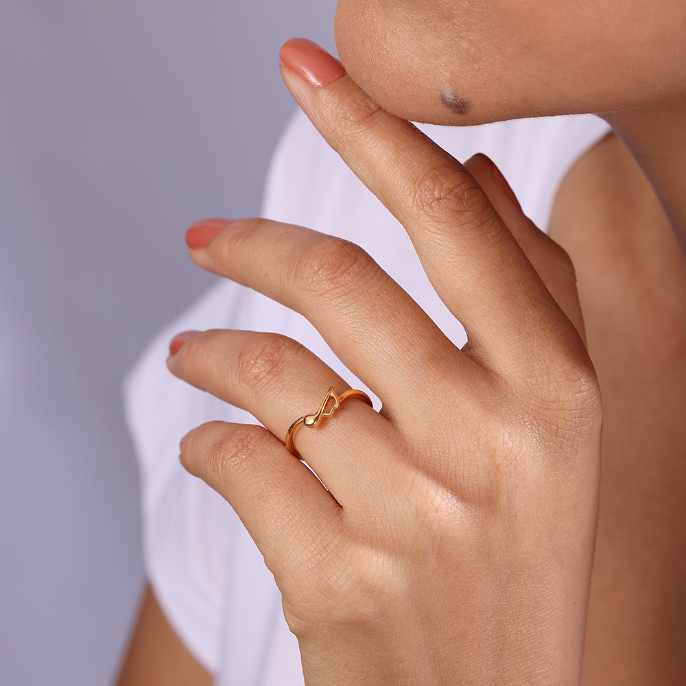 Rhythmic Radiance 14KT Gold Finger Ring,,hi-res image number null
