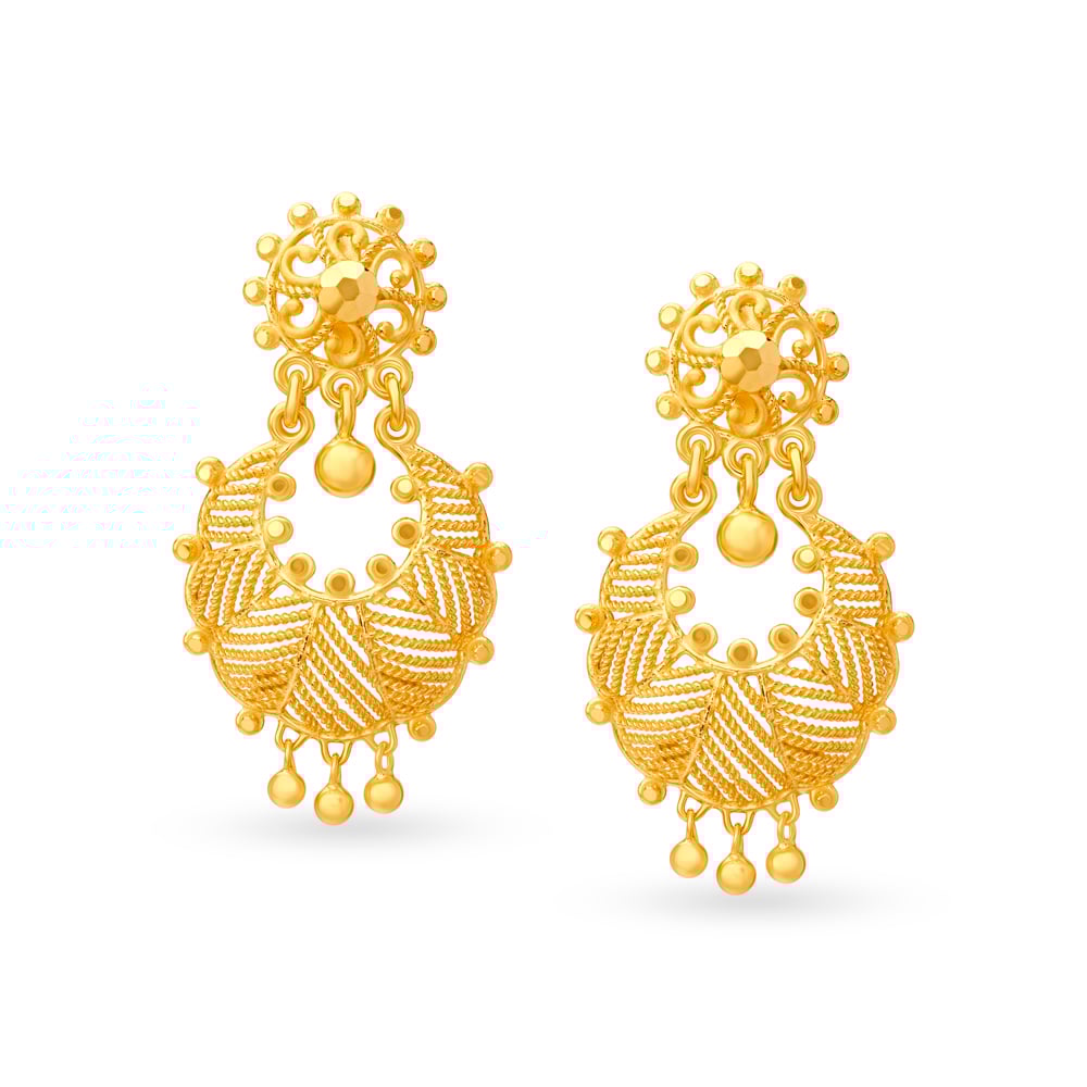 

Magnificent Yellow Gold Floral Drop Earrings
