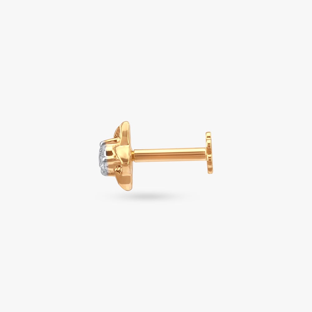 Minimal Bloom Diamond Nose Pin,,hi-res image number null