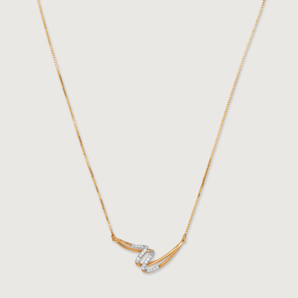 Draped Sparkle 14 Kt Gold & Diamond Necklace,,hi-res image number null