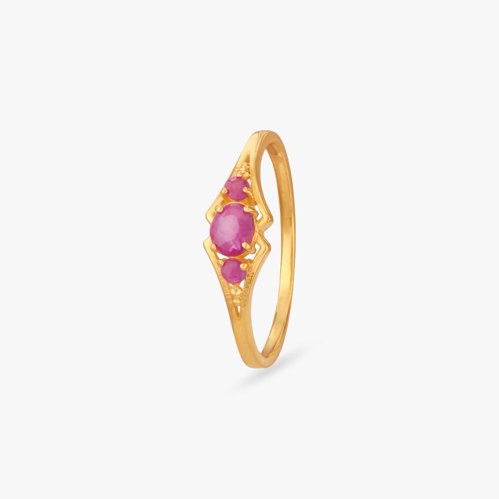 

Delicate Regal Ruby Finger Ring
