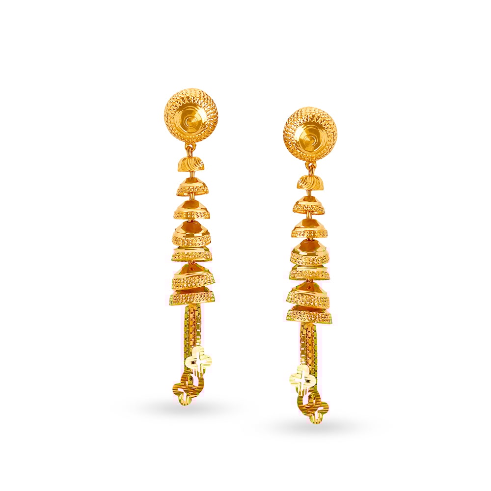 

Opulent Cascading Gold Drop Earrings