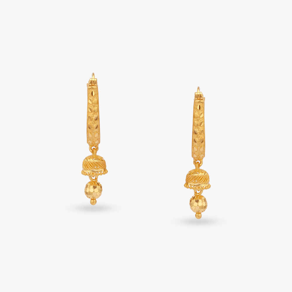 Twirl Tassel Gold Hoop Earrings,,hi-res image number null