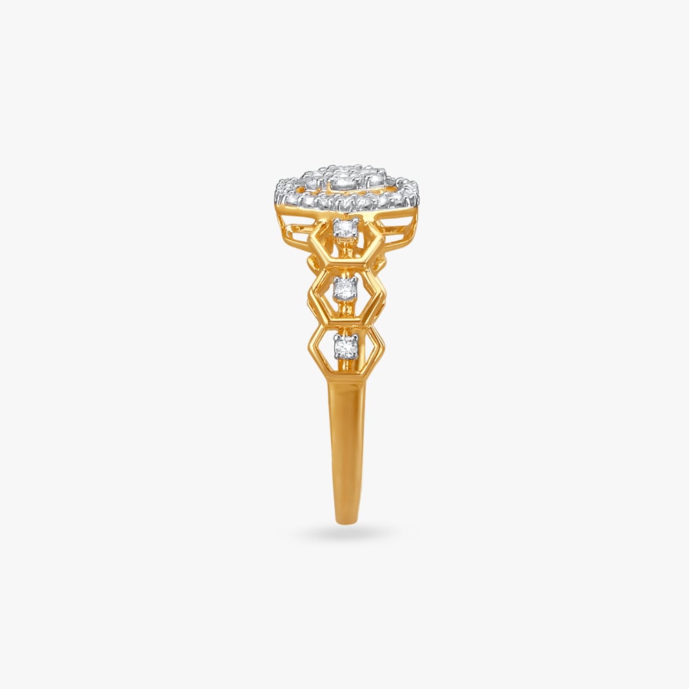 Bold Geometric Diamond Finger Ring,,hi-res image number null