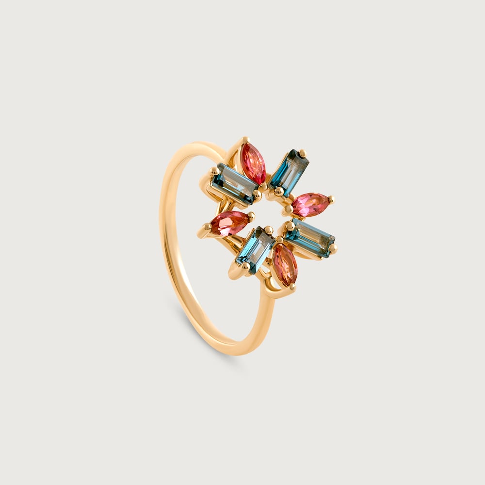 Blush Glow Tourmaline & Gold Finger Ring,,hi-res image number null