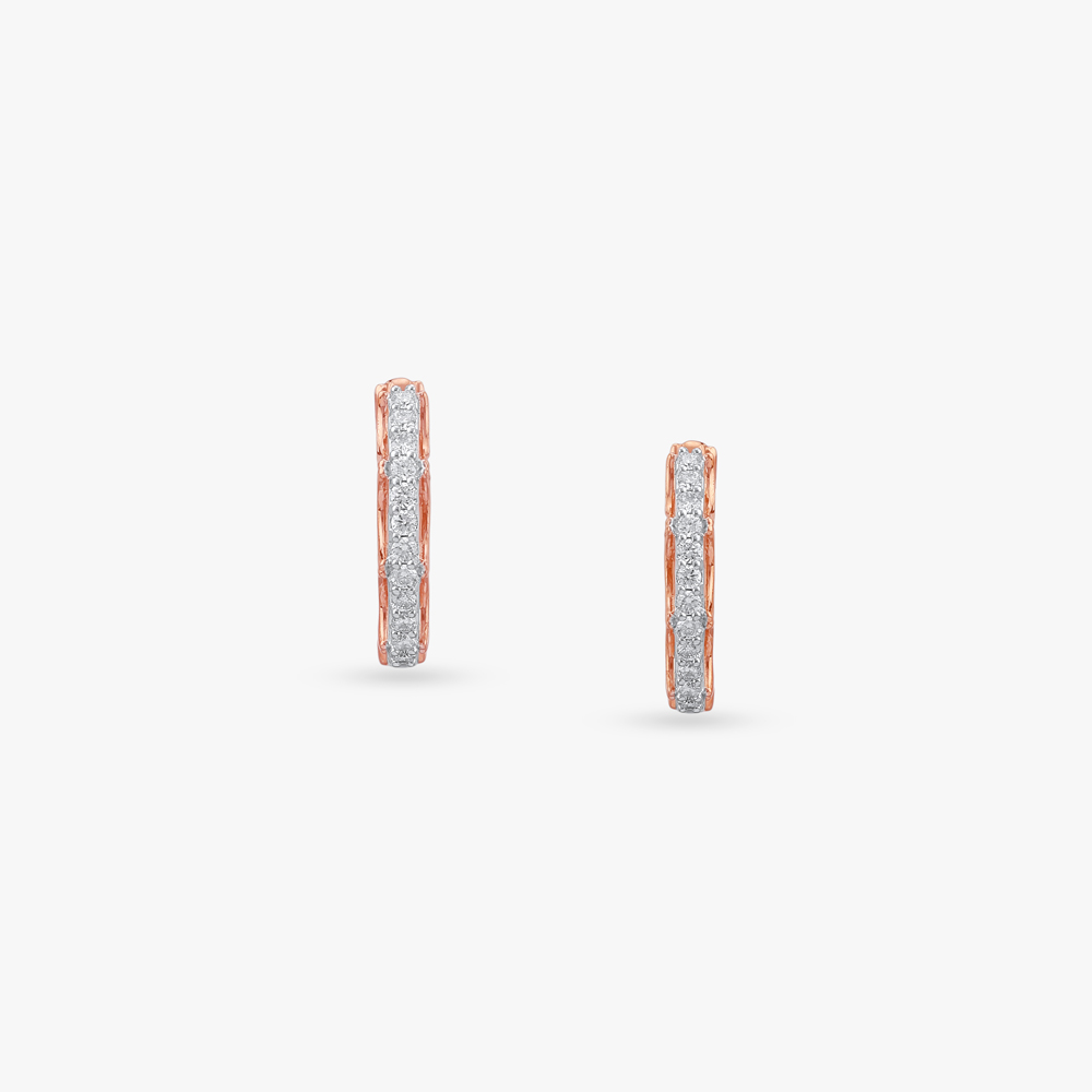 Bloom Line Diamond Hoop Earrings,,hi-res image number null