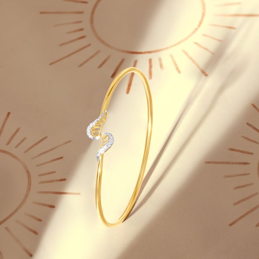 Graceful Twirl Diamond Bangle,,hi-res image number null