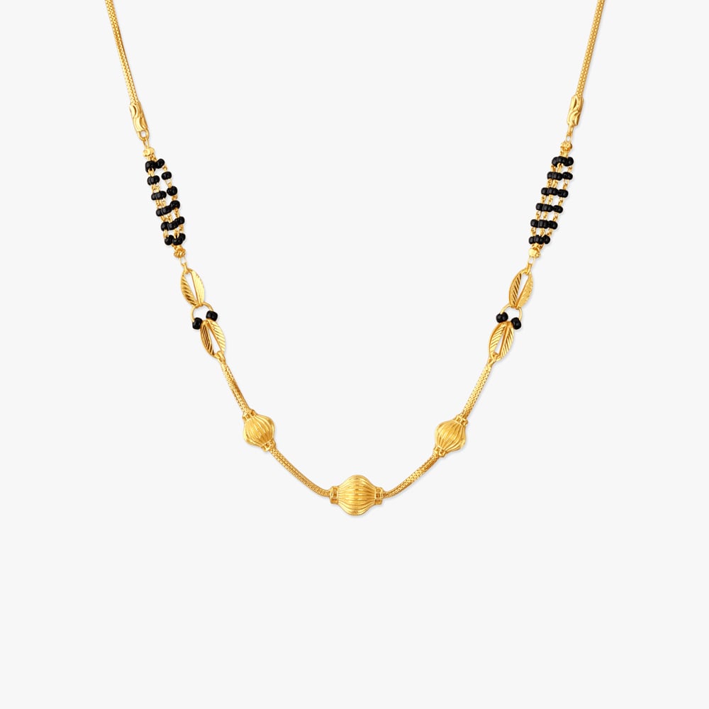Ridged Bead Leaf Mangalsutra,,hi-res image number null
