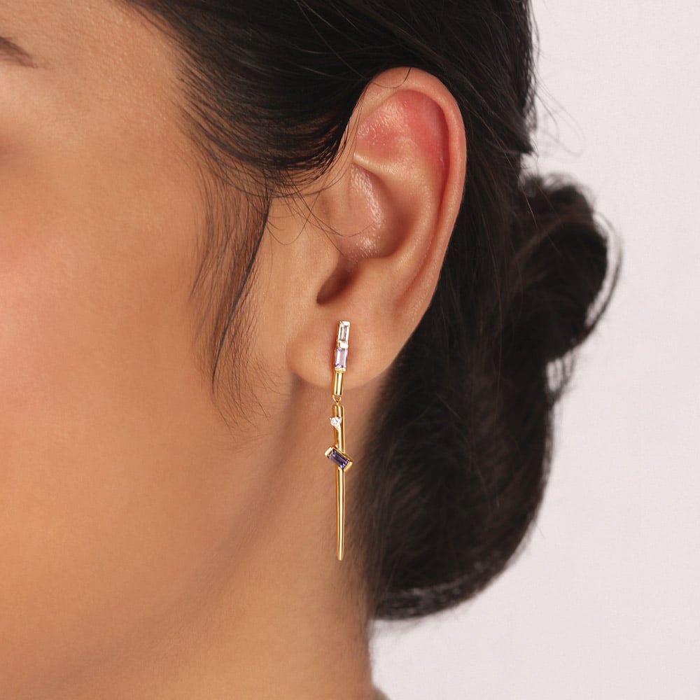Starry Night Splendour 14KT Lolite Drop Earrings,,hi-res image number null