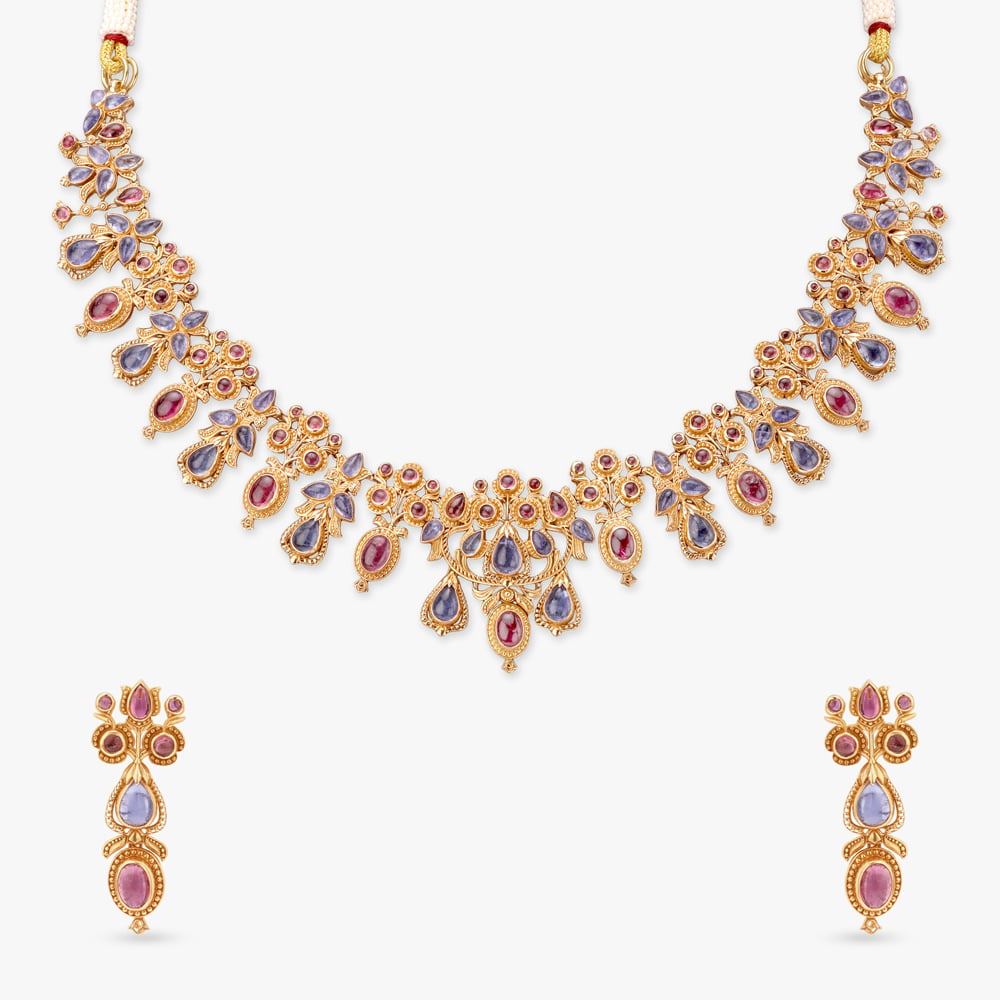 Petal Symphony Gold Necklace Set,,hi-res image number null