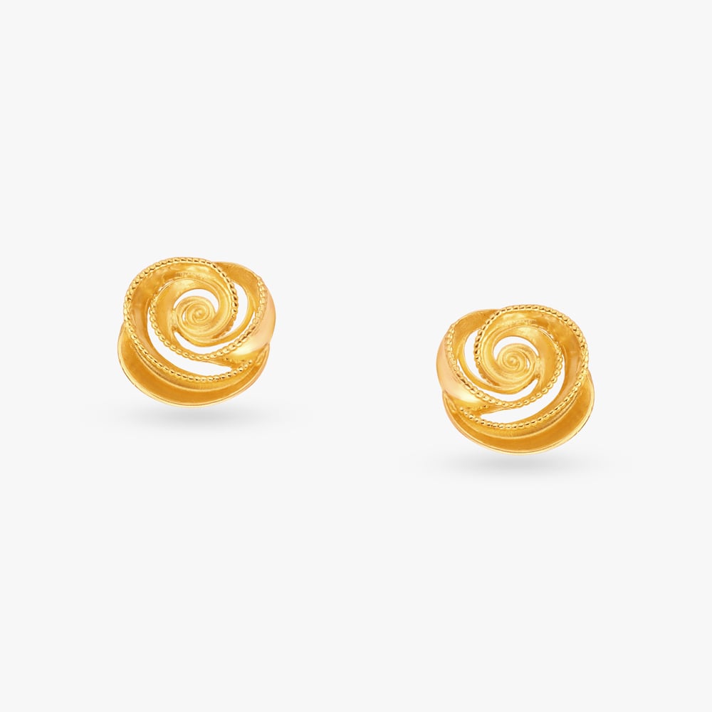 Swirl Gold Stud Earrings,,hi-res image number null