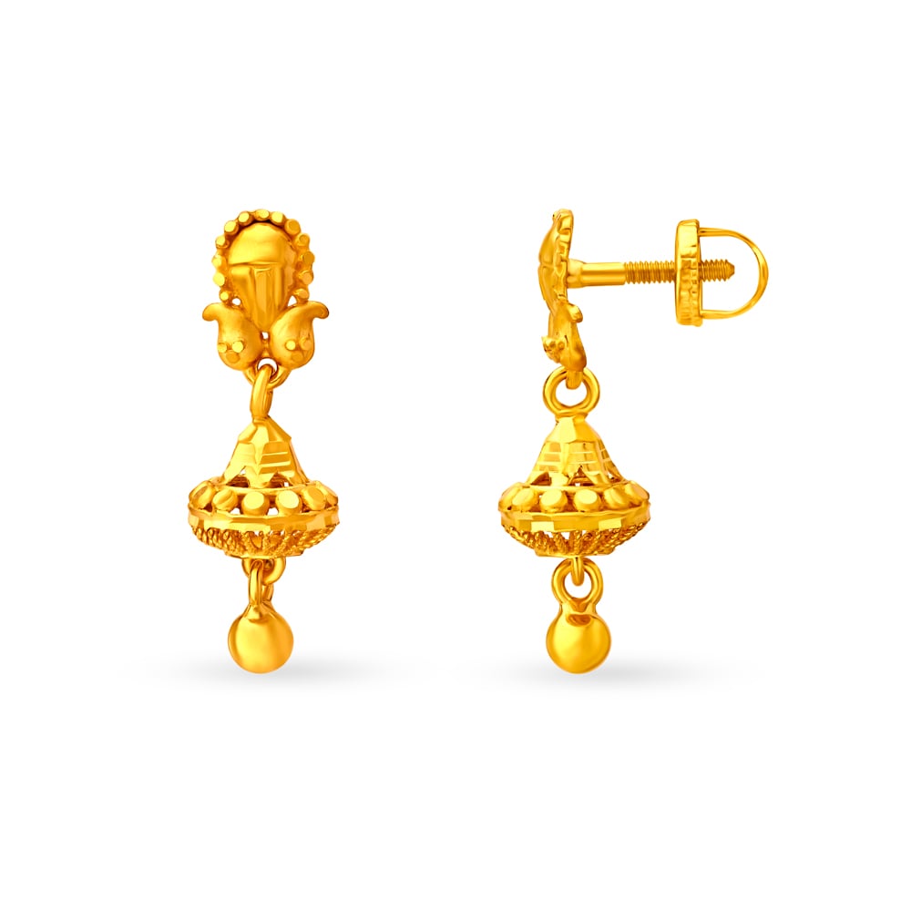 Dainty Graceful Gold Jhumkas,,hi-res image number null