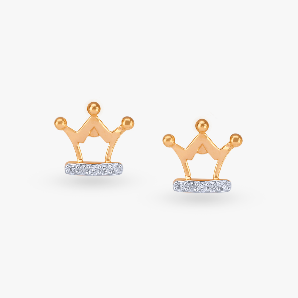 Royal Sparkle Diamond Stud Earrings for Kids,,hi-res image number null