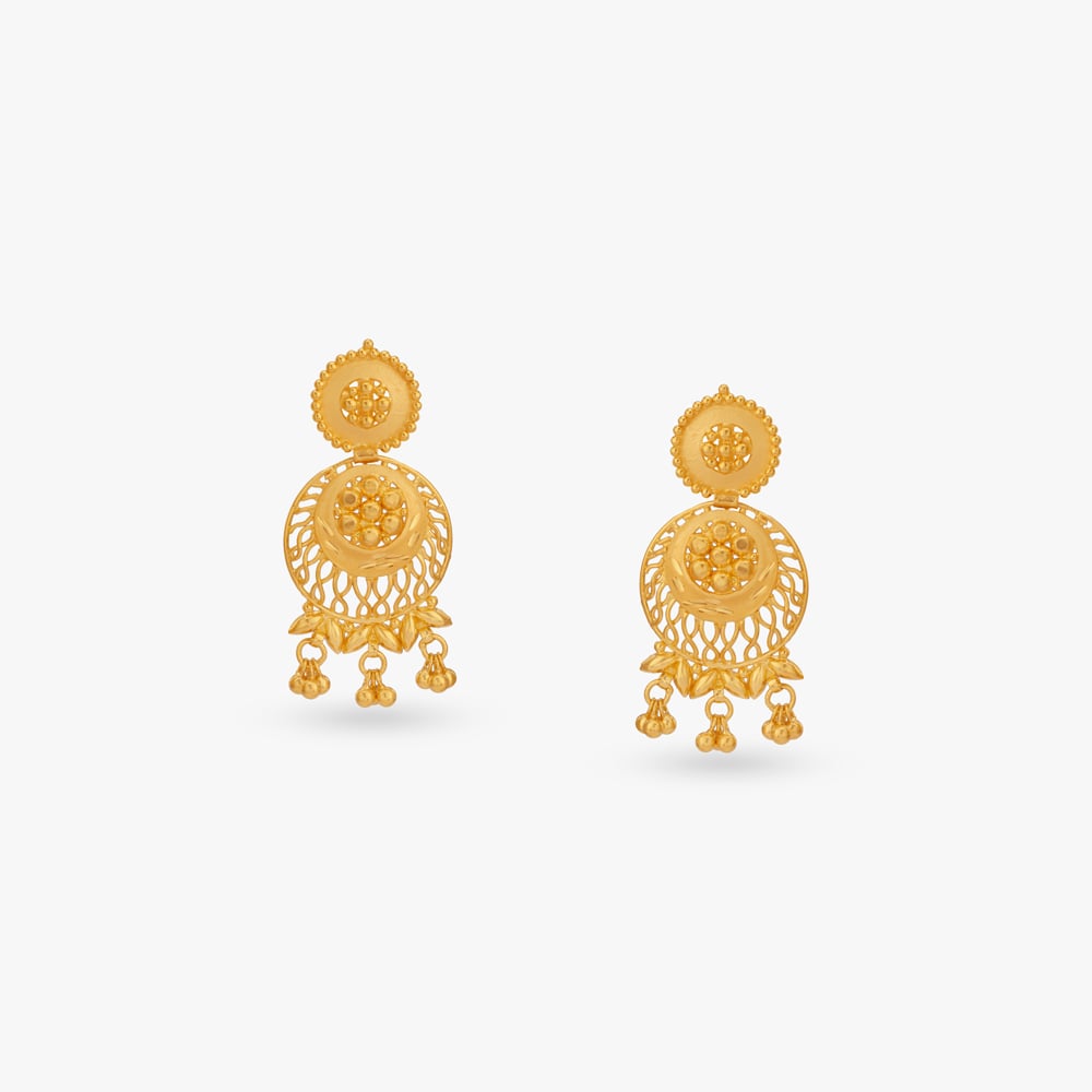 

Radiant Circle Gold Drop Earrings
