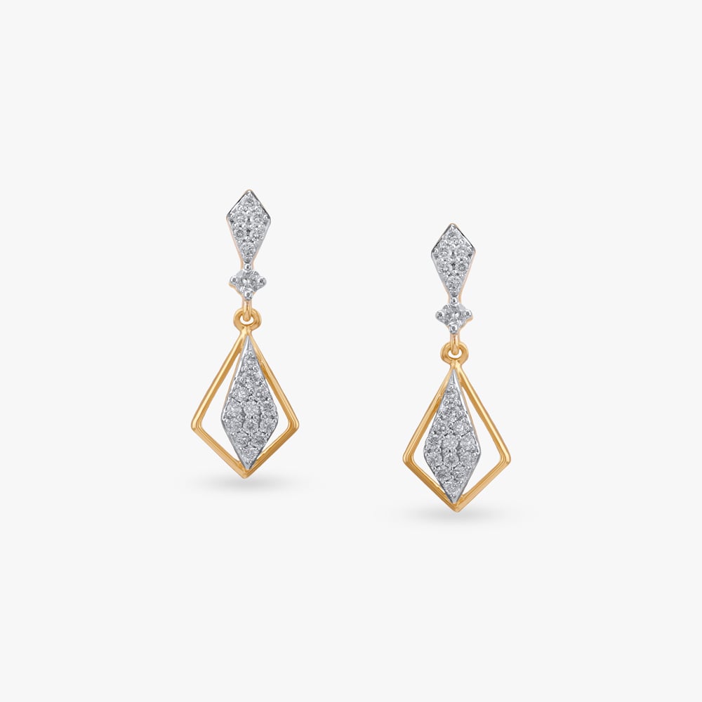 Sparkle Frame Diamond Drop Earrings,,hi-res image number null
