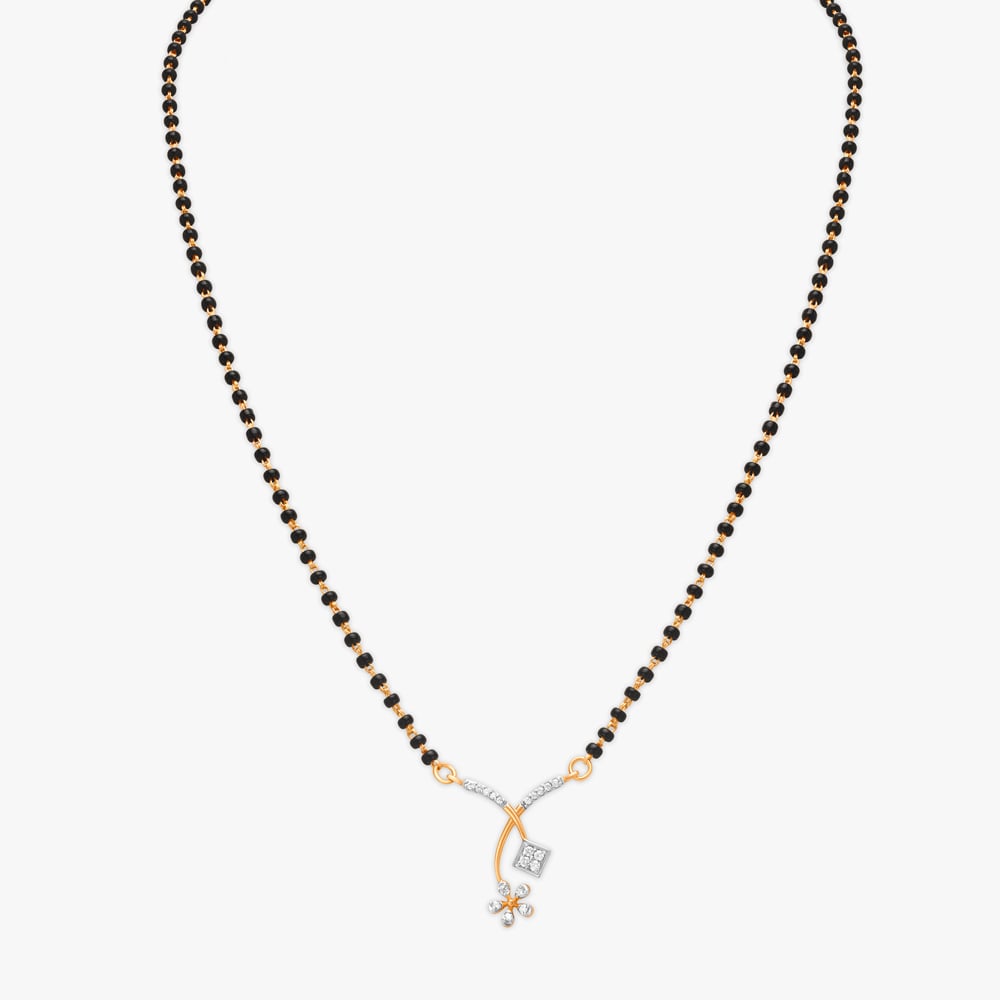 Floral Grace Diamond Mangalsutra,,hi-res image number null