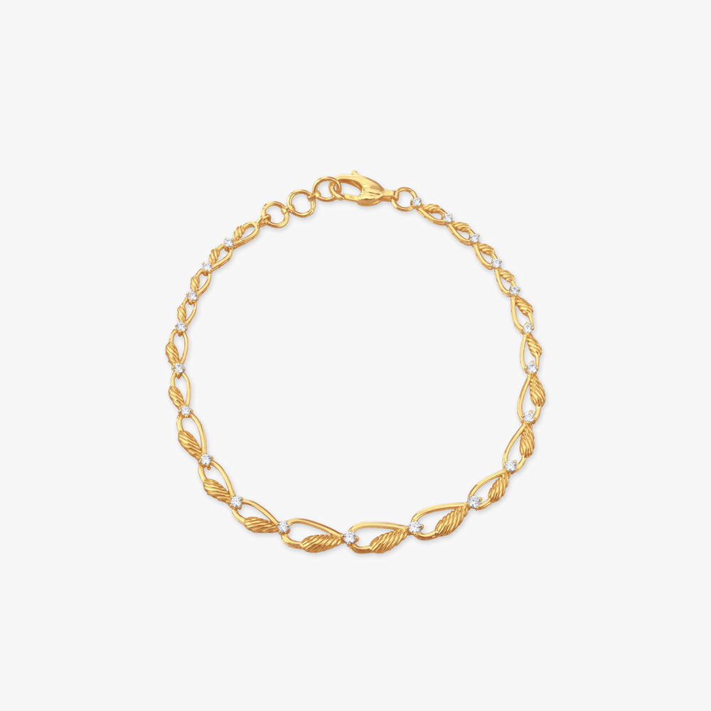 Woven Curve Gold Bracelet,,hi-res image number null