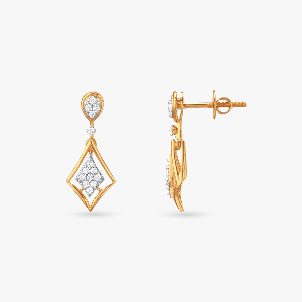 Sleek Glam Diamond Drop Earrings,,hi-res image number null