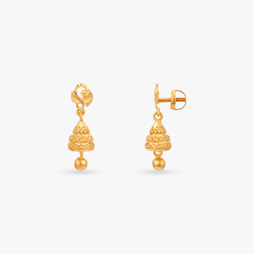Little Melody Gold Jhumka Earrings for Kids,,hi-res image number null