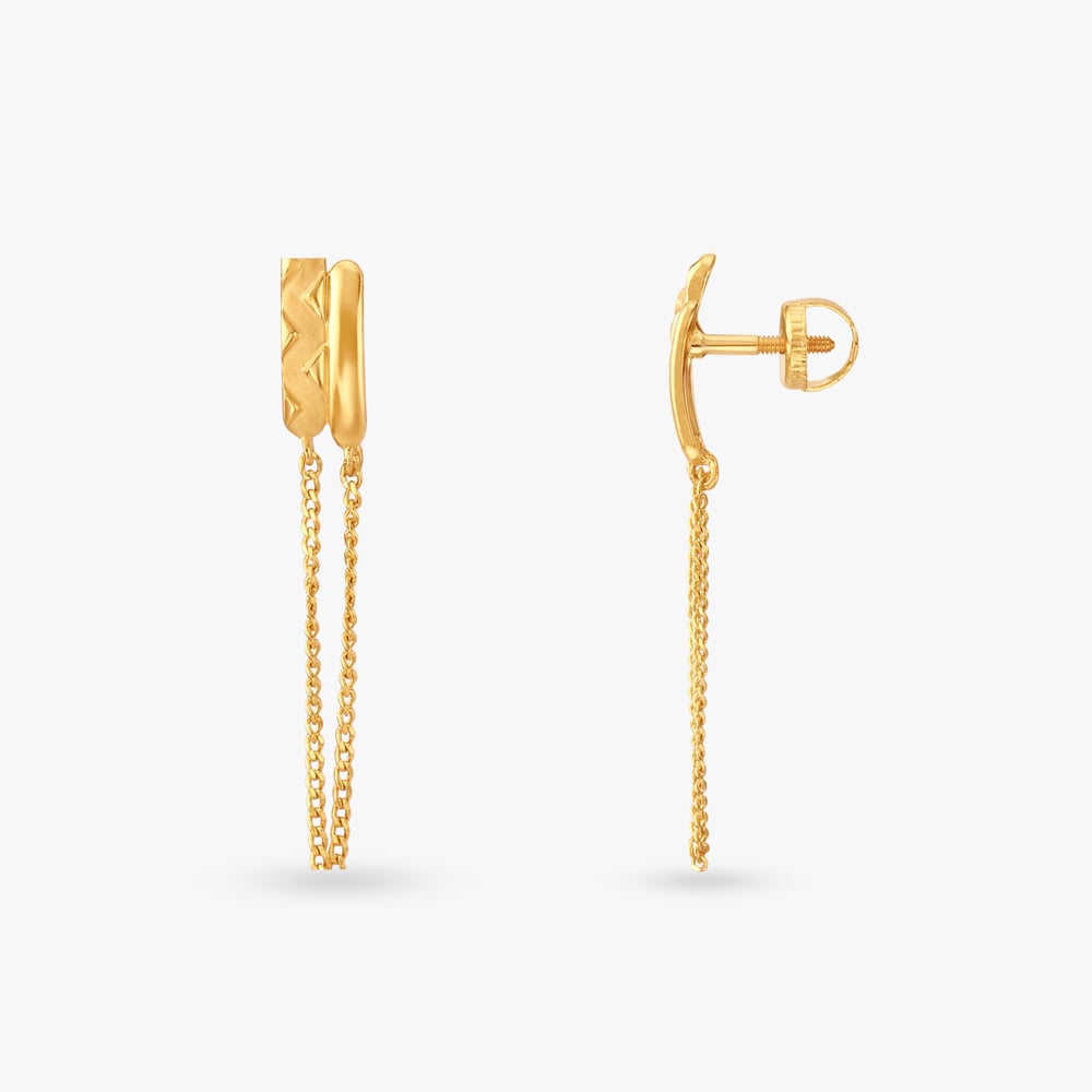 Slender Chain Drop Earrings,,hi-res image number null