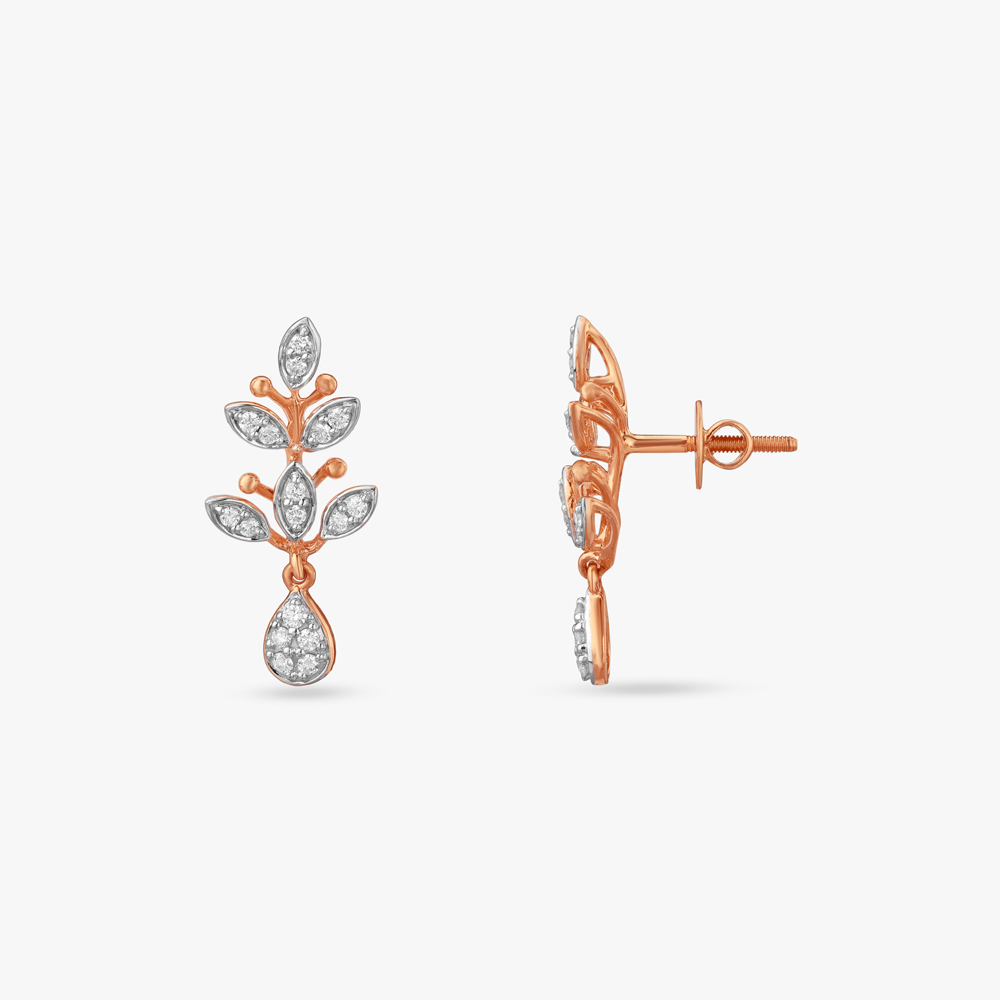 Teardrop Bloom Diamond Drop Earrings,,hi-res image number null