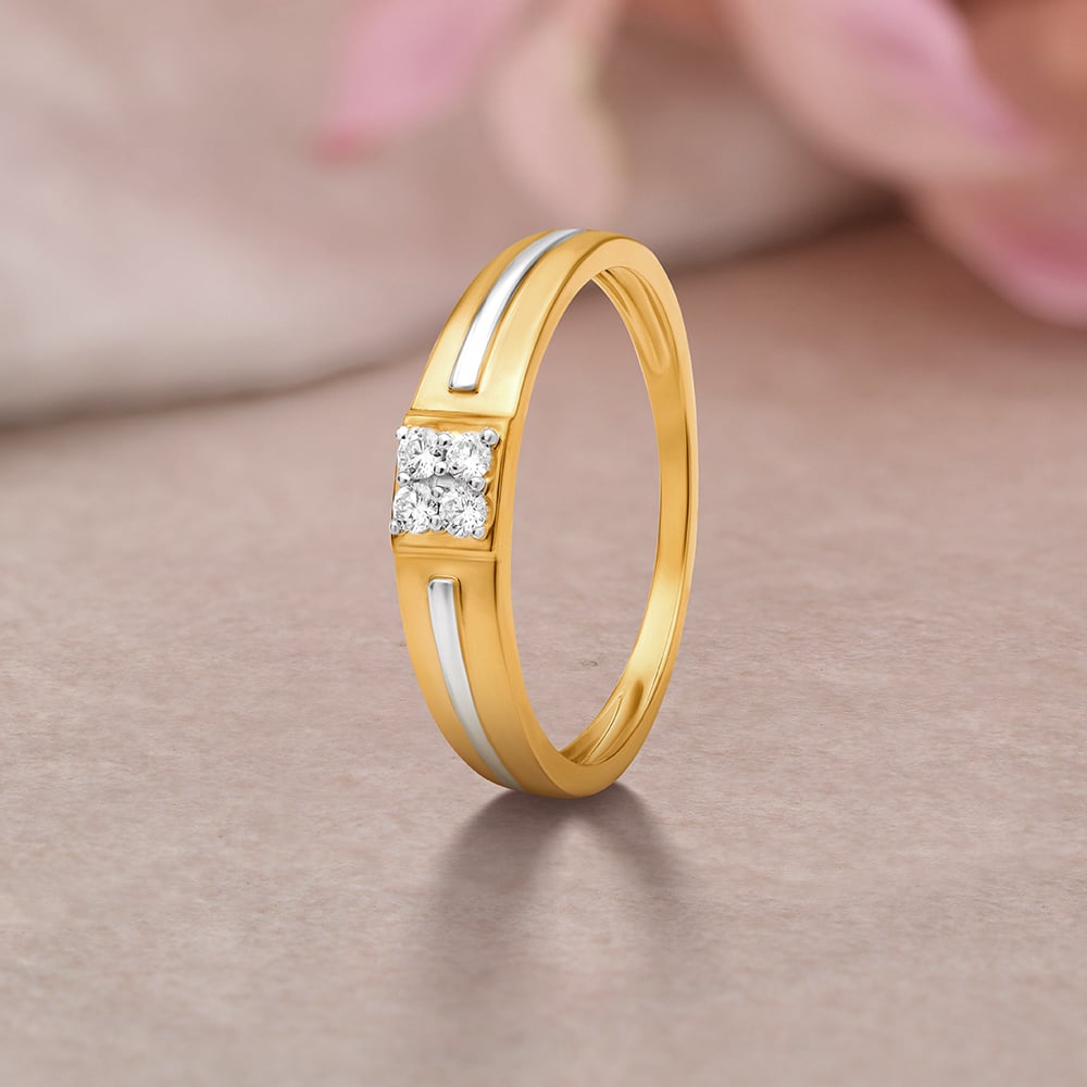 Platinum & Rose Gold Fusion Single Diamond Ring for Men JL PT 995-saigonsouth.com.vn