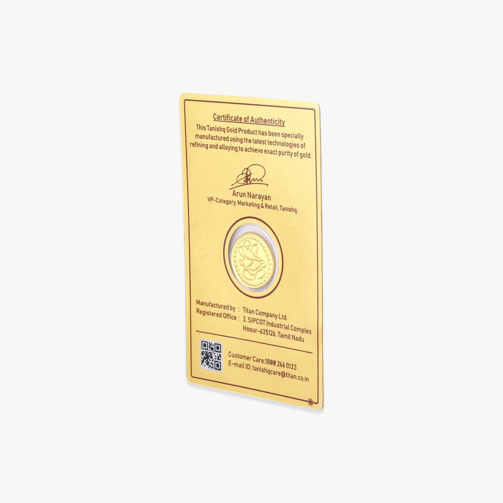 2 gram 24 Karat Gold Coin with Ganesha Motif,,hi-res image number null
