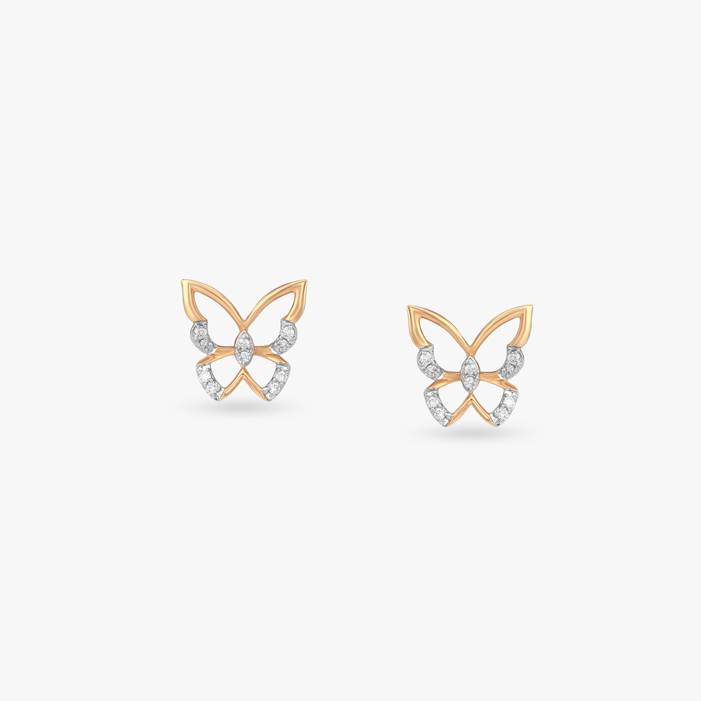 Butterfly Wish Diamond Stud Earrings for Kids,,hi-res image number null
