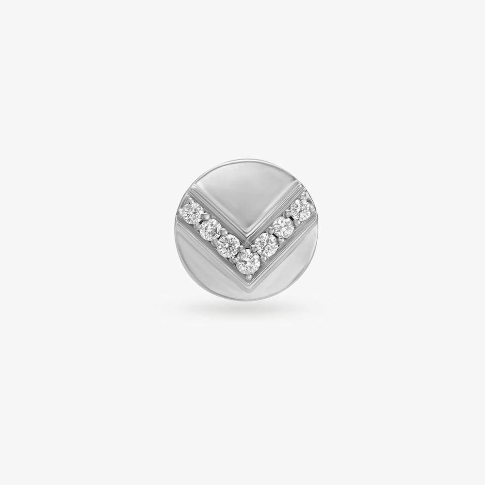 Elegant Circular Diamond Stud Earring for Men,,hi-res image number null