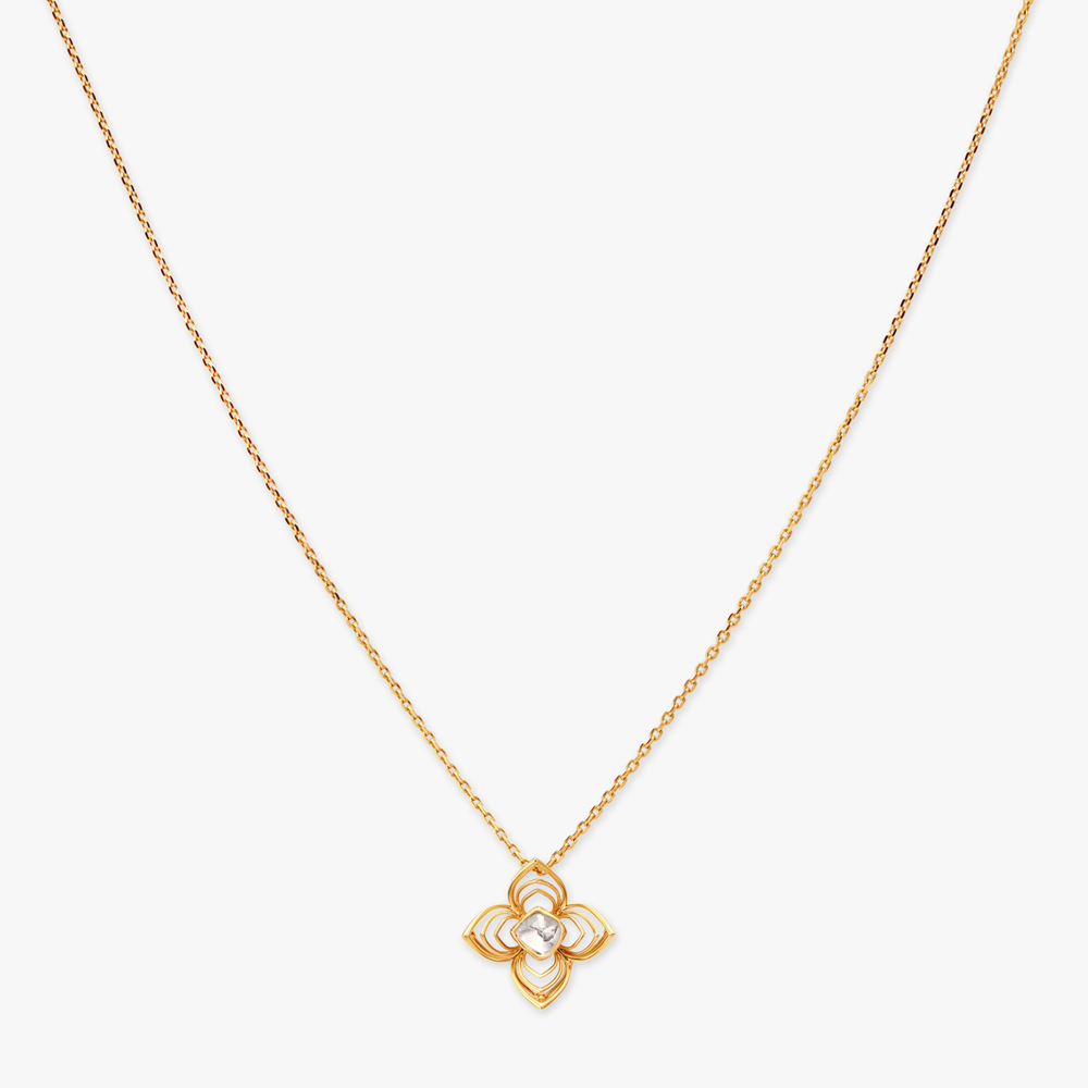 Classy Floral Pendant with Chain,,hi-res image number null